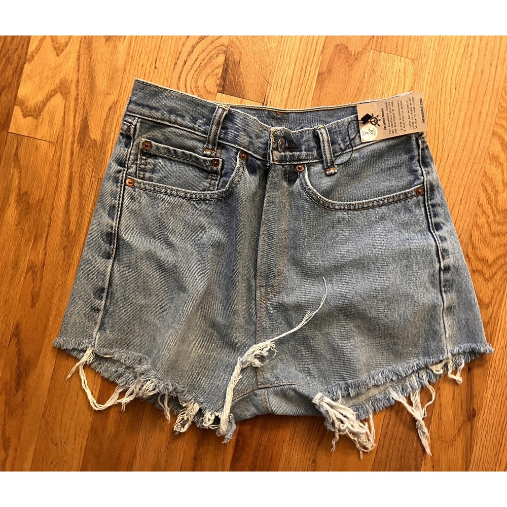 LEVI'S High Waisted Denim Shorts Cut Offs - Cheeky Light Wash - Women's Sz 0